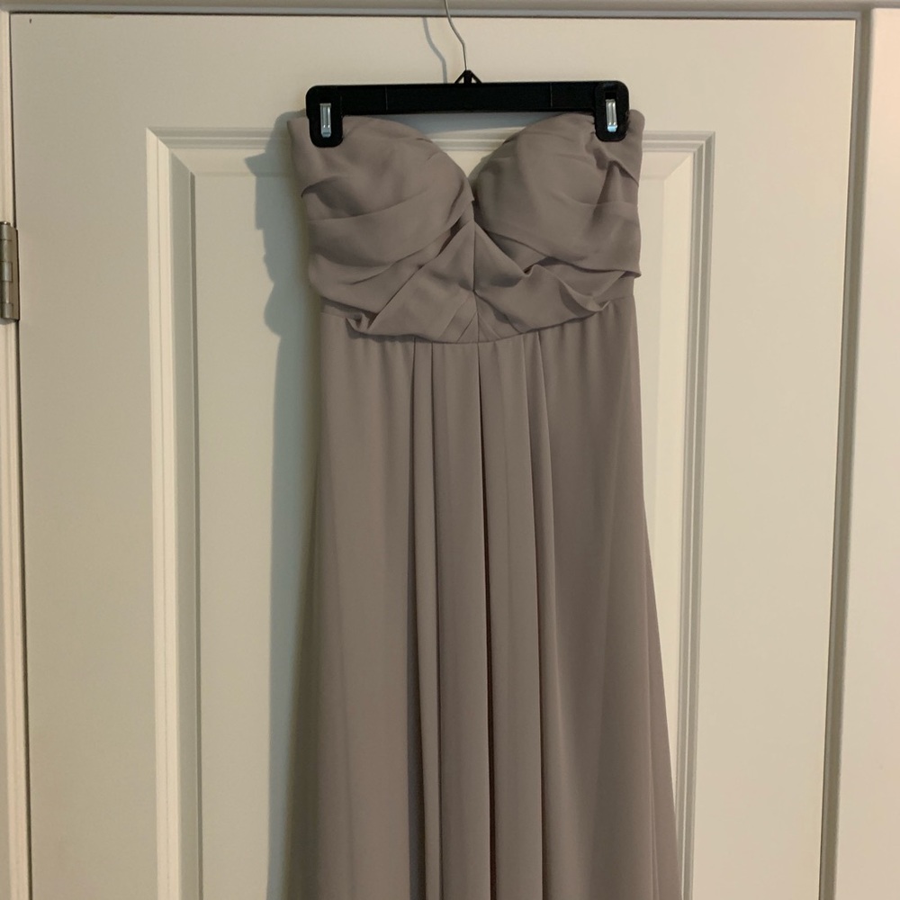 Gray chiffon bridesmaids dress